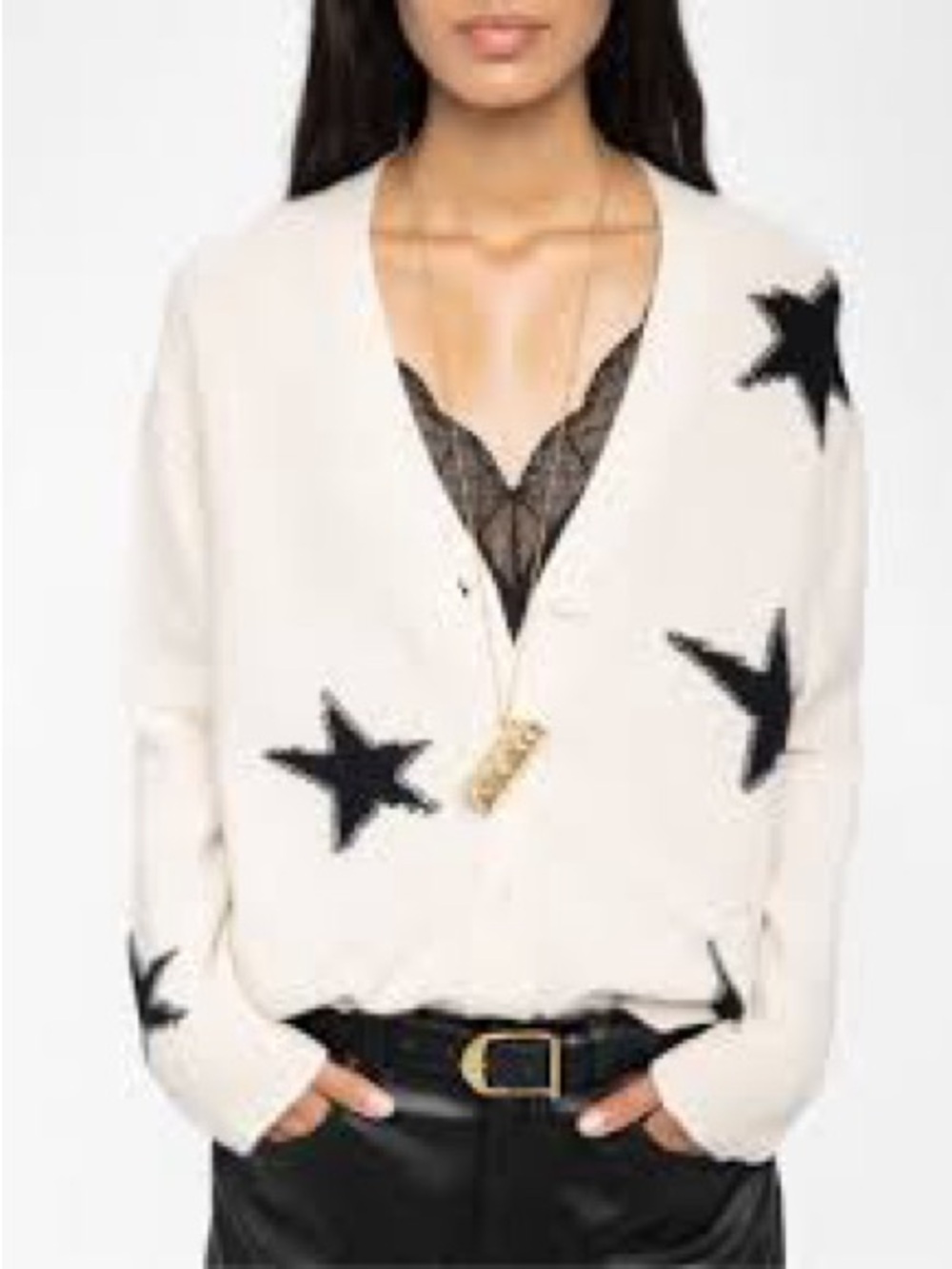 Mirka Stars lightweight breathable Cardigan by Zadig & Voltaire Size Medium